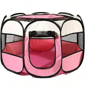 Cute Cat Playpen Foldable Portable Pet Tent Scratch-Resistant Removable Zipper Top Pets House for Indoor Cats and Small Dogs Large Indoor/Outdoor